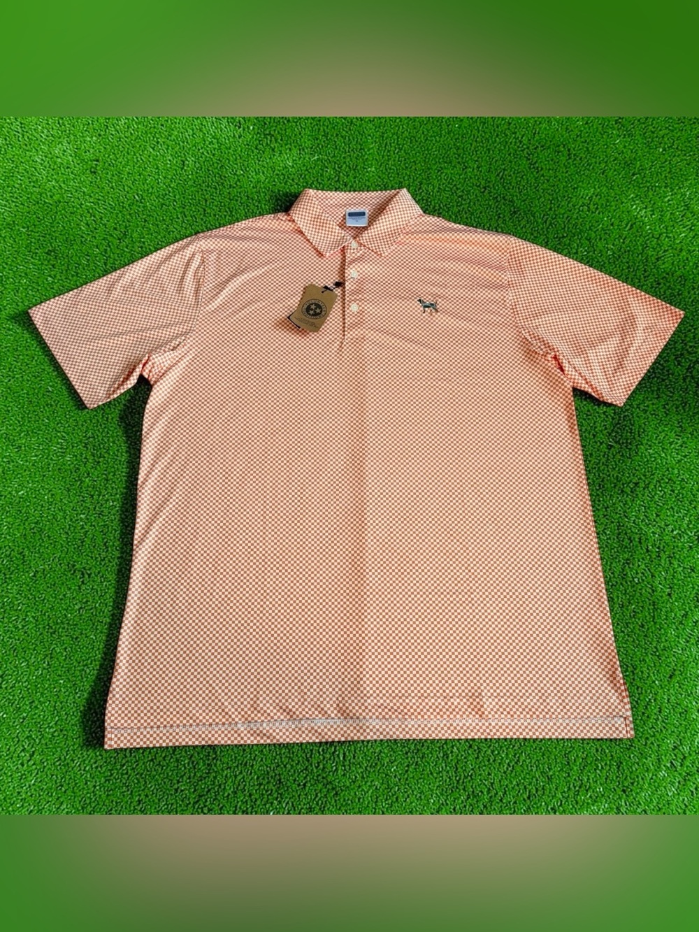 Volunteer Traditions Men’s Polo Shirt Sz XL Orange Checker Bluetick Logo NWT $99